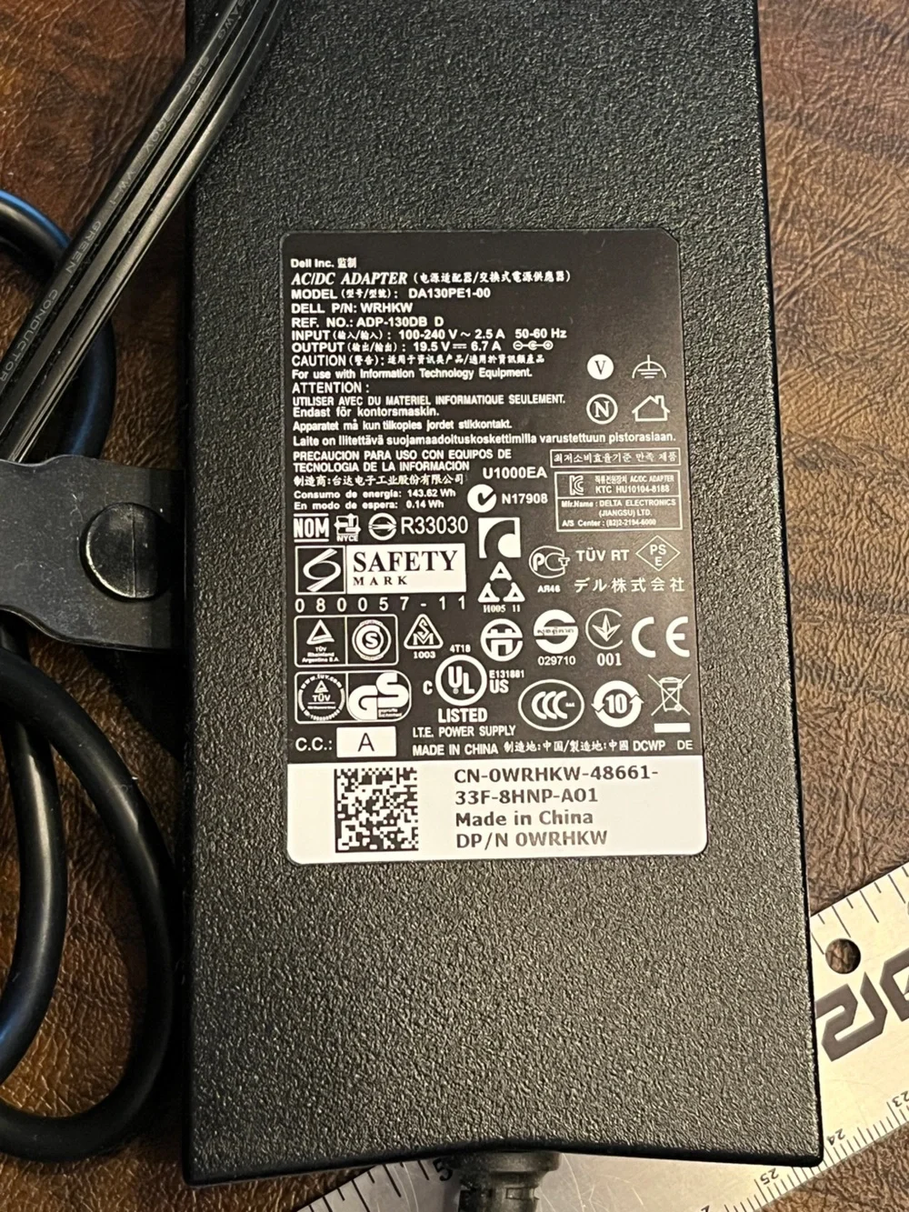 Dell Black AC Adapter Power Supply Charger DA130PE1-00